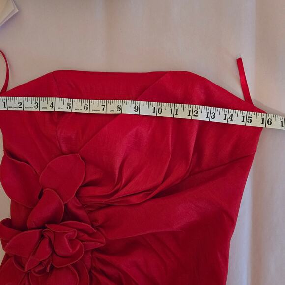 Cache women’s strapless red cocktail mini dress. Size 12. - Picture 7 of 10